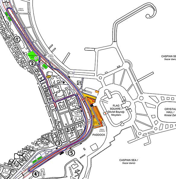 Het stratencircuit van Baku aangepast: de belangrijkste vijf wijzigingen